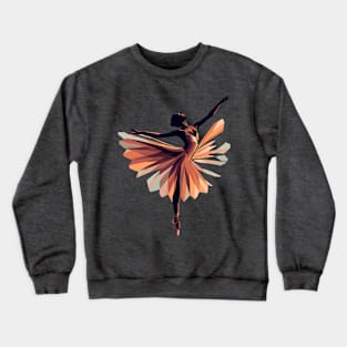 Beautiful ballerina in a colorful floral dress, tiptoe dance, Vector illustration, ballet dance performer Crewneck Sweatshirt